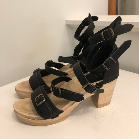 Sven 5 Strap Sandal Clogs High Heels - Picture 3 of 7